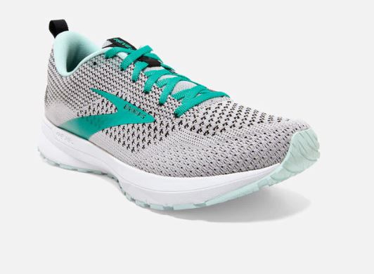 Brooks Grey/Aqua Revel 4 Womens Road Running Comfort Shoes 120337-073