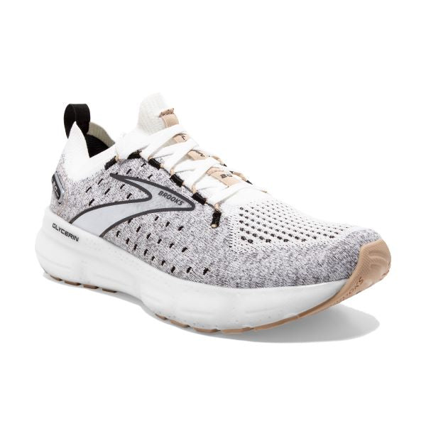 Brooks White/Black/Cream Glycerin StealthFit 20 Women's Road Running Shoes 120372-163