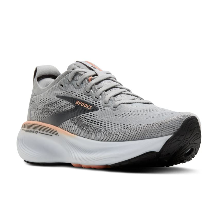 Brooks Grey/Blackened Pearl/Coral Adrenaline GTS 25 Women's Road Running Shoes 120443-032