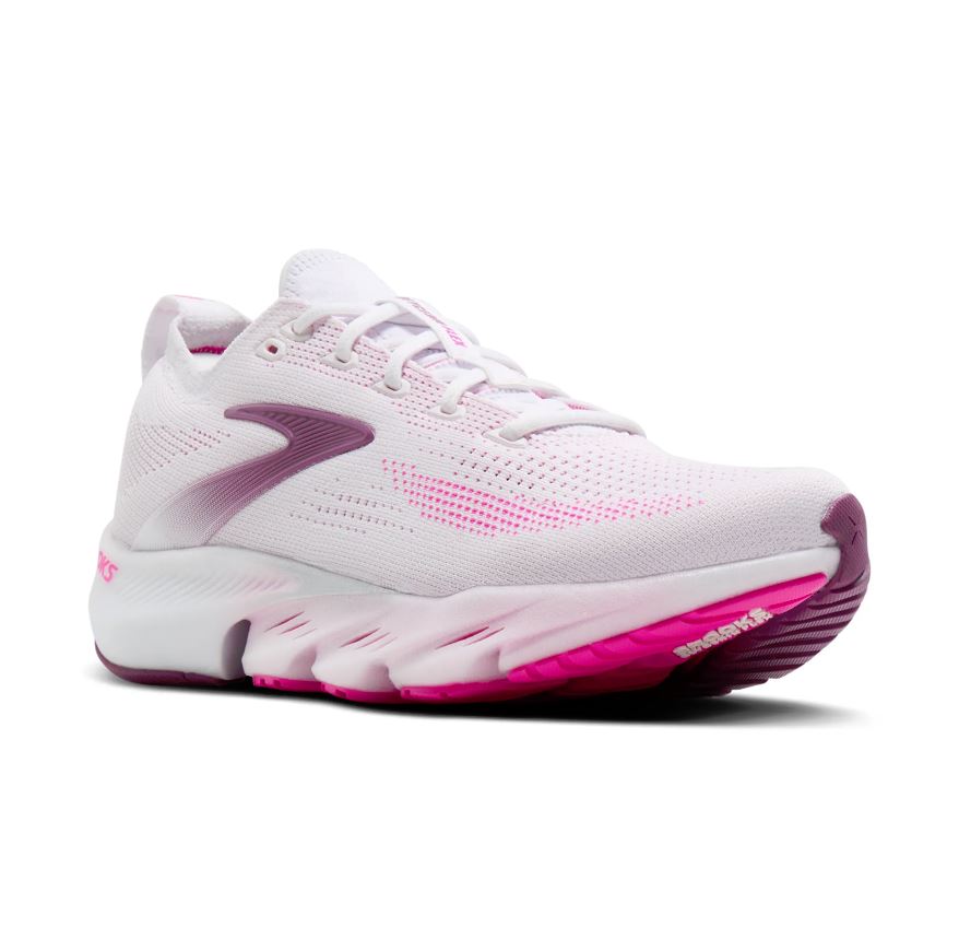 Brooks White/Cyber Pink/Argyle Glycerin Flex Women's Running Shoes 120467-136