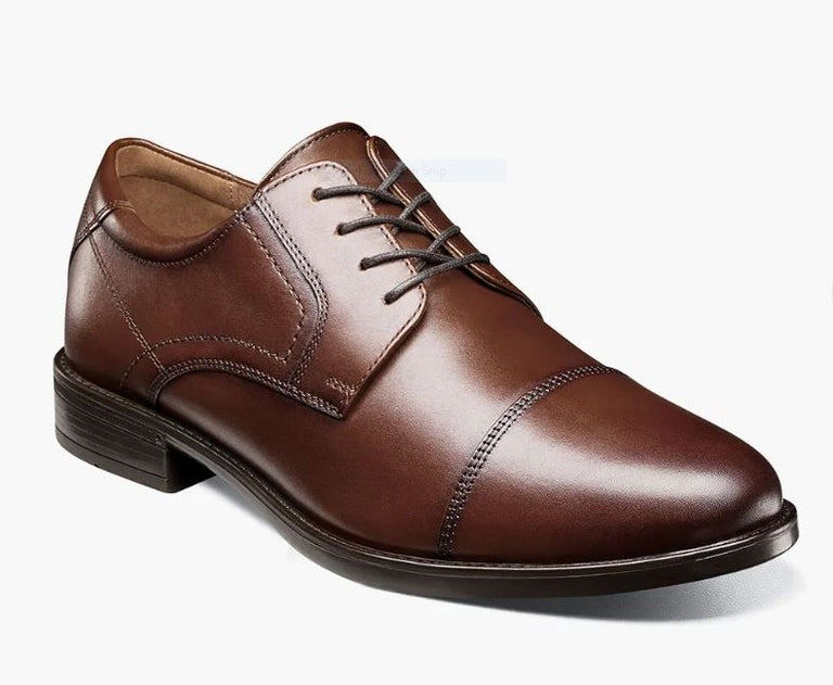 Florsheim Midtown Cap Toe Oxford Cognac Leather Mens Dress  display picture 3