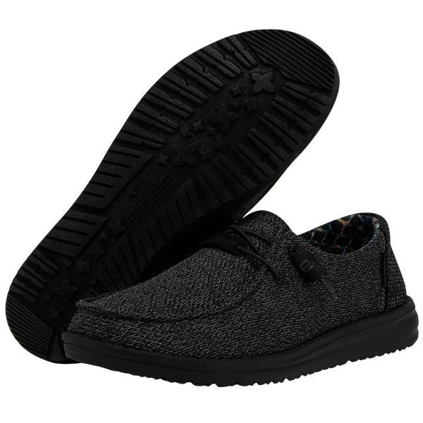 Hey Dude Total Black Wendy Sox Micro Women's Casual Shoes 121414942