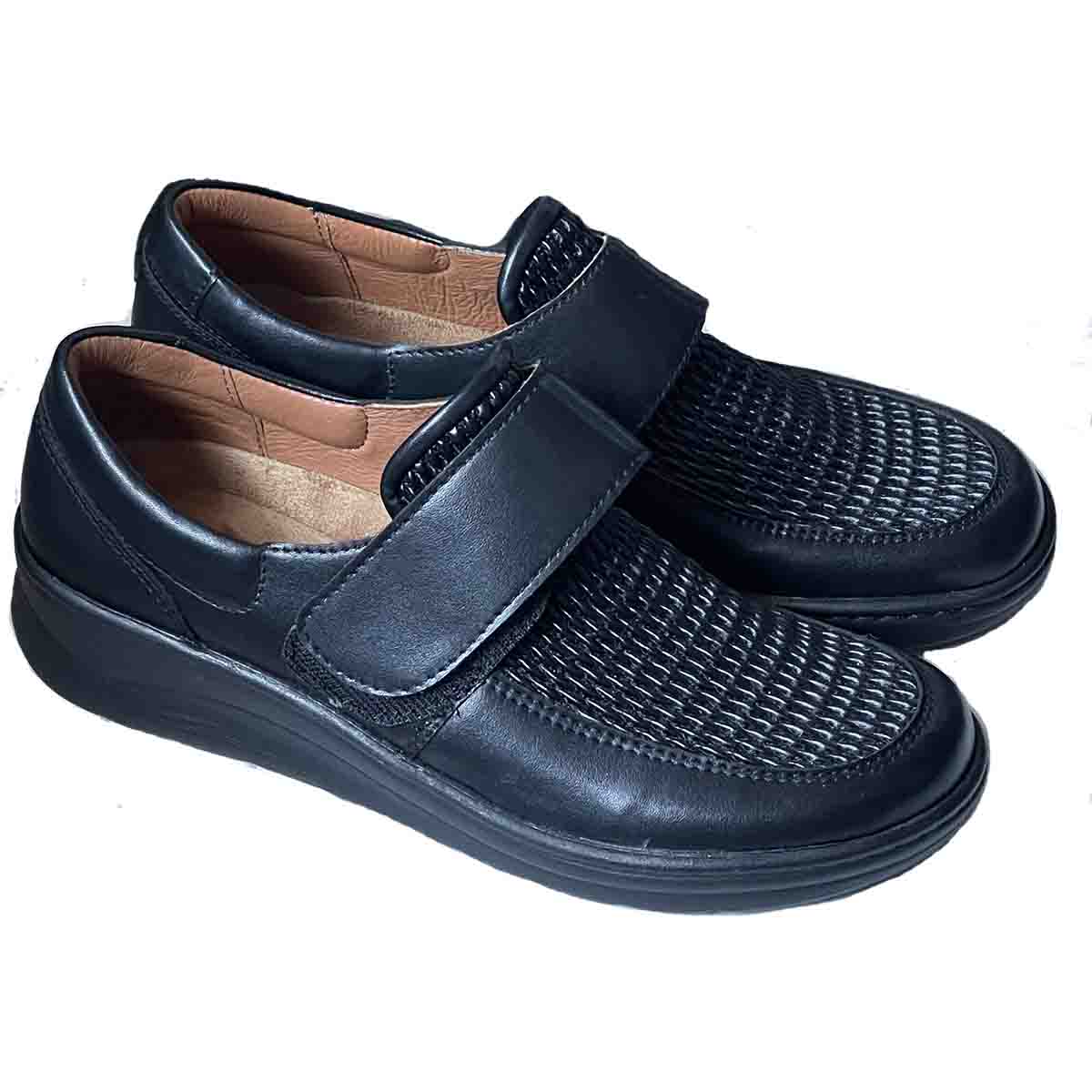 Code Red Black One Strap Women's Comfort Loafer Moc 1219-BLK
