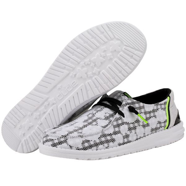Hey Dude Neon White Wendy Lacy Womens Casual Shoes 121990191
