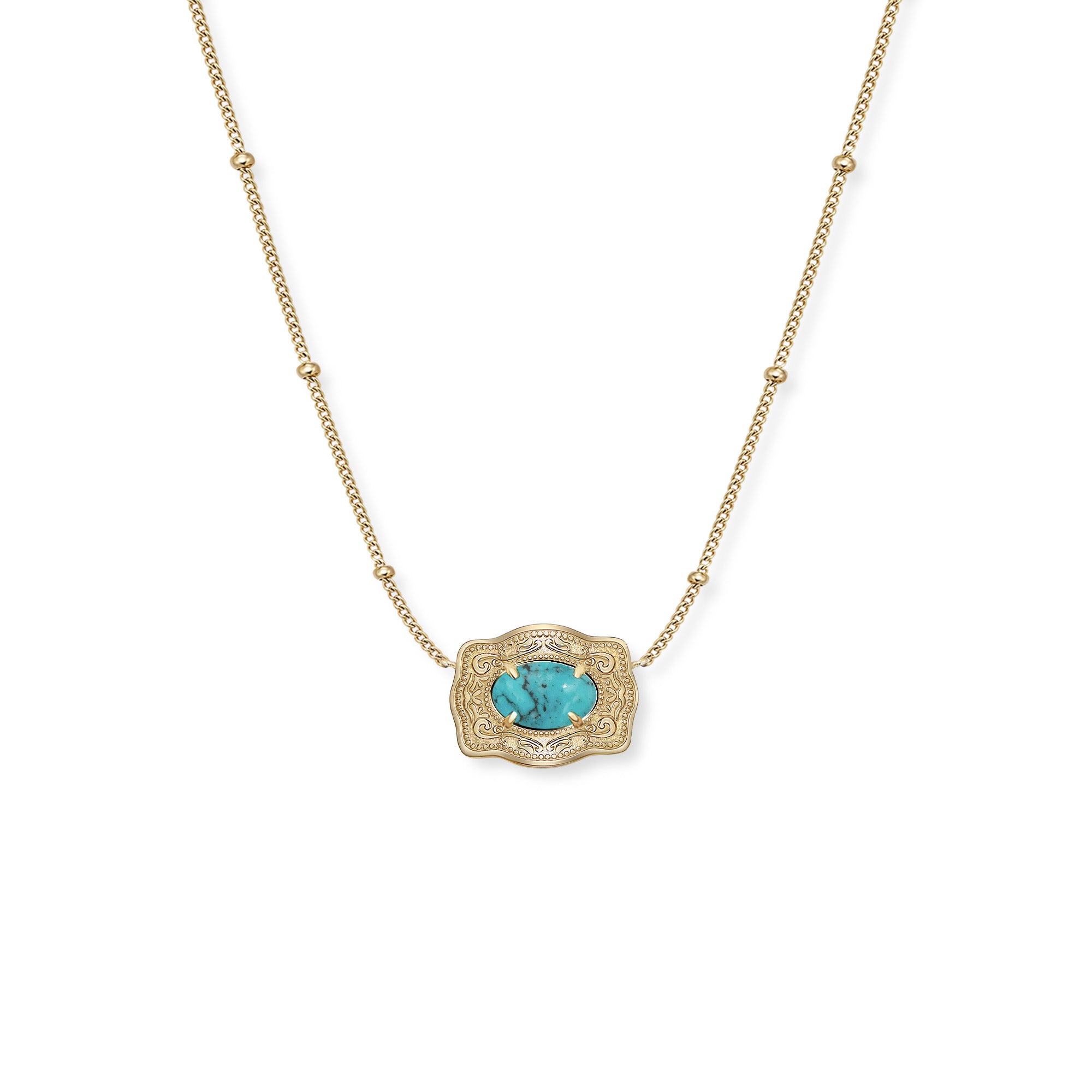 Spurwest Gold Oasis Mini Belt Buckle Necklace U-NK-GLD-BC-109