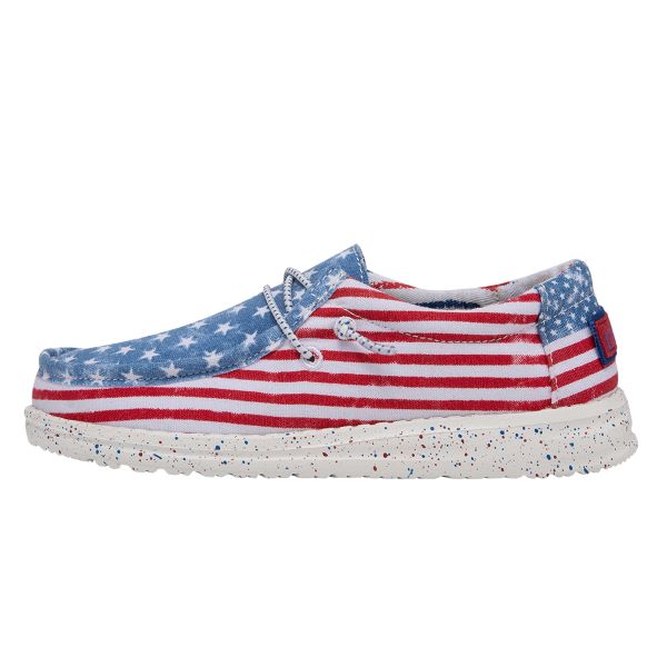 Hey Dude Red, White, and Blue Star Loafers Hey Dude Wally Stars N Stripes Shoes - Walmart.com main image 3
