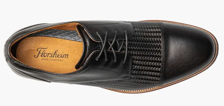 Florsheim Black Woven Leather Oxfords Florsheim Black Rucci Weave Men main image 4