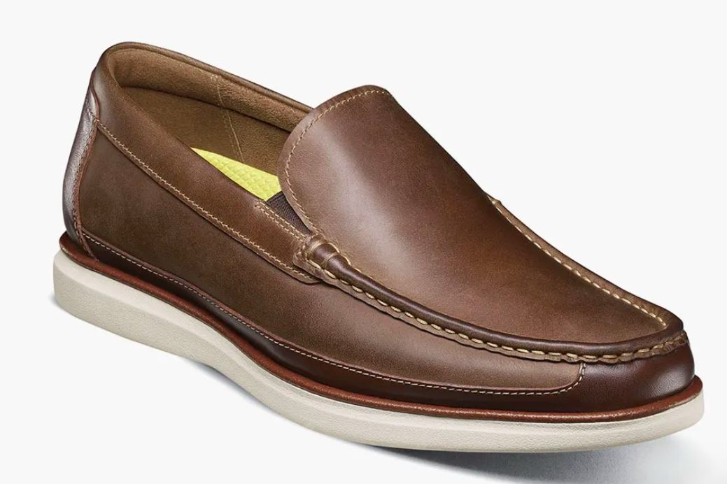 Florsheim Brown CH Tropics Men's Moc Toe Venetia Slip On Shoes 13422-215