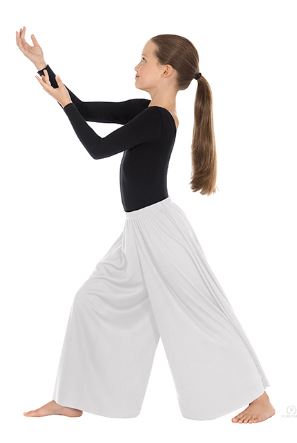 thumbnail image 2 of EUROTARD Women's Palazzo Pants - Elastic Waist Flow Dance Pants (Multiple Colors & Sizes) 2 of 13