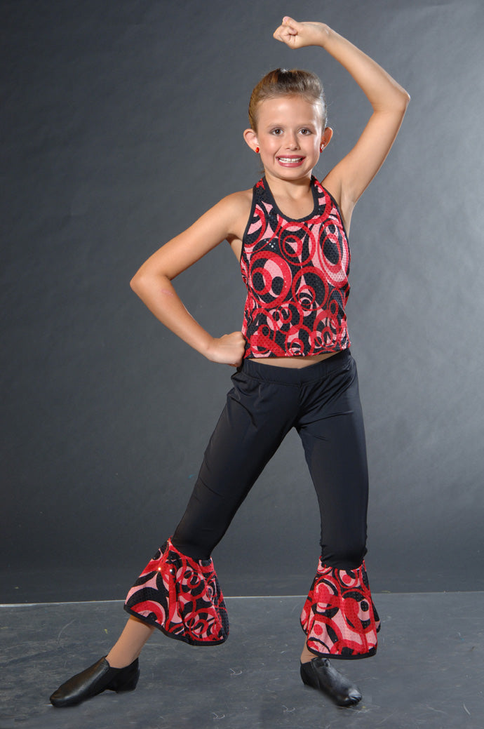 MA1381C-MA1191 CIRCLES  Halter Top/Capri Pant Dance Recital Costumes
