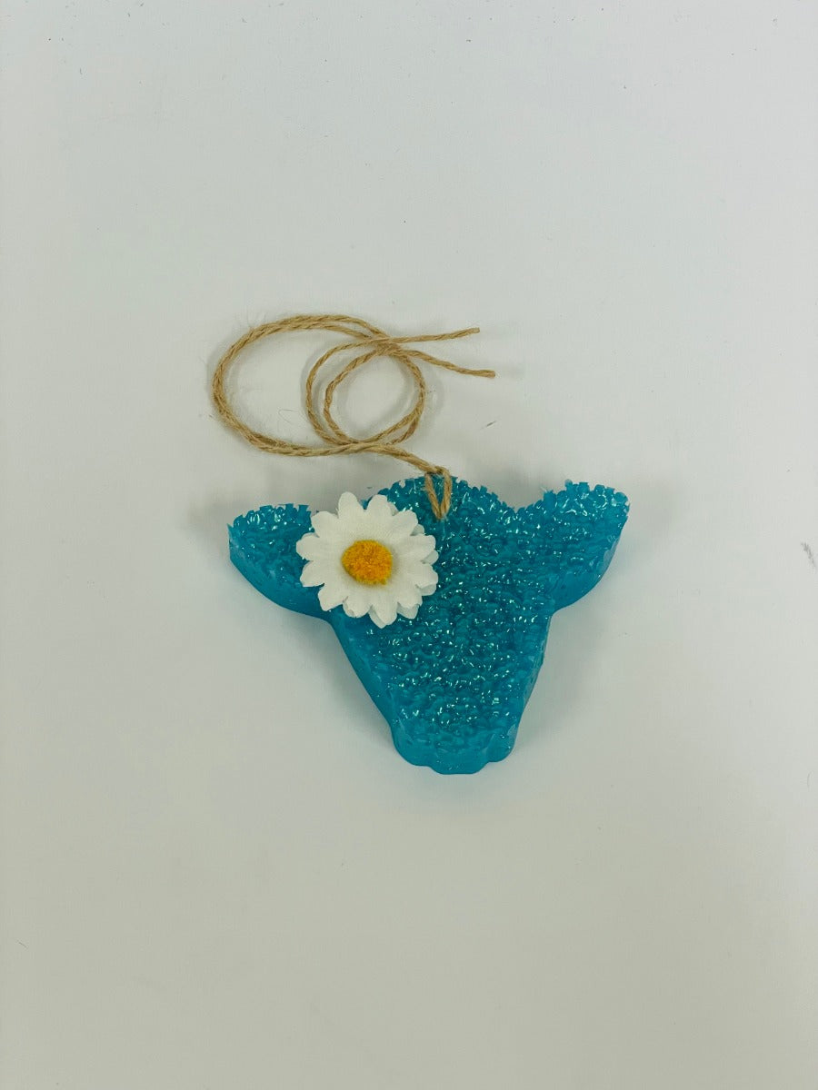 Funky Freshie Turquoise Skinny Cow Bird of Paradise Scent Car Freshner