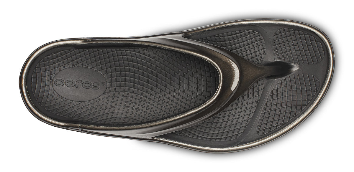 Oofos Titanium Mirror Oomega Oolala Luxe Thong Women's Sandals 1411-TI