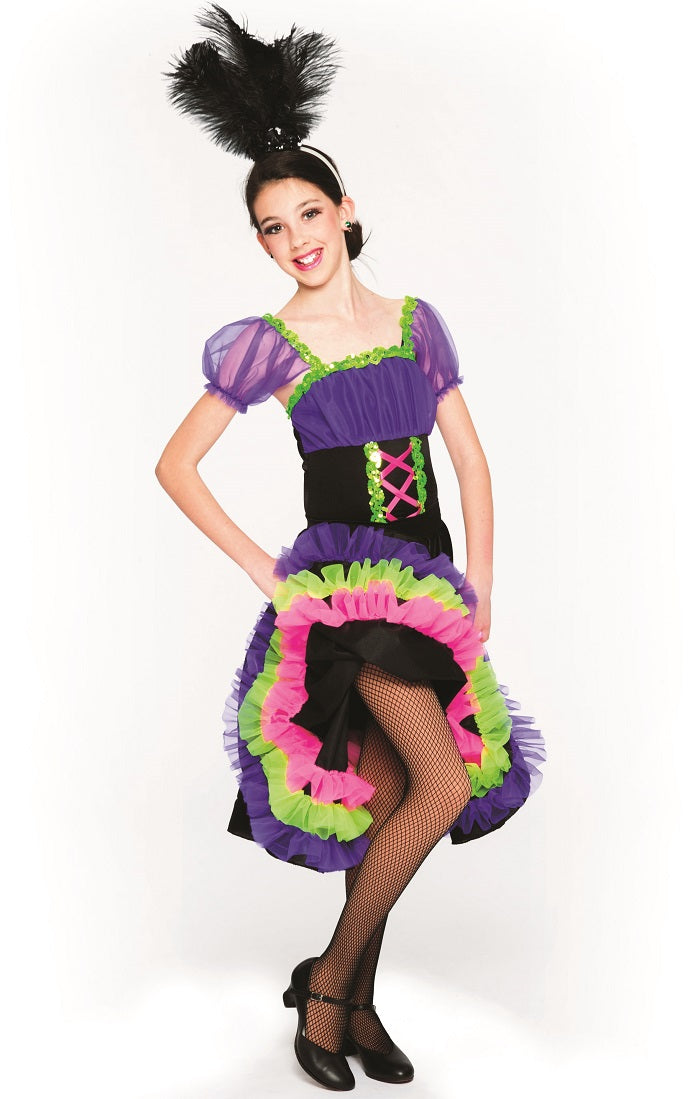 COS/CH-14315 Child Can Can Leotard With Ruched Chiffon