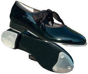 Barbette Black Pat Tyette Student Tap Kids Shoes 1553C