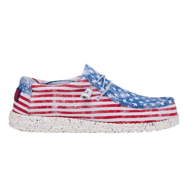 Hey Dude Red/White/Blue Wally Stars and Stripes Men's Casual Shoes 40001-9C8