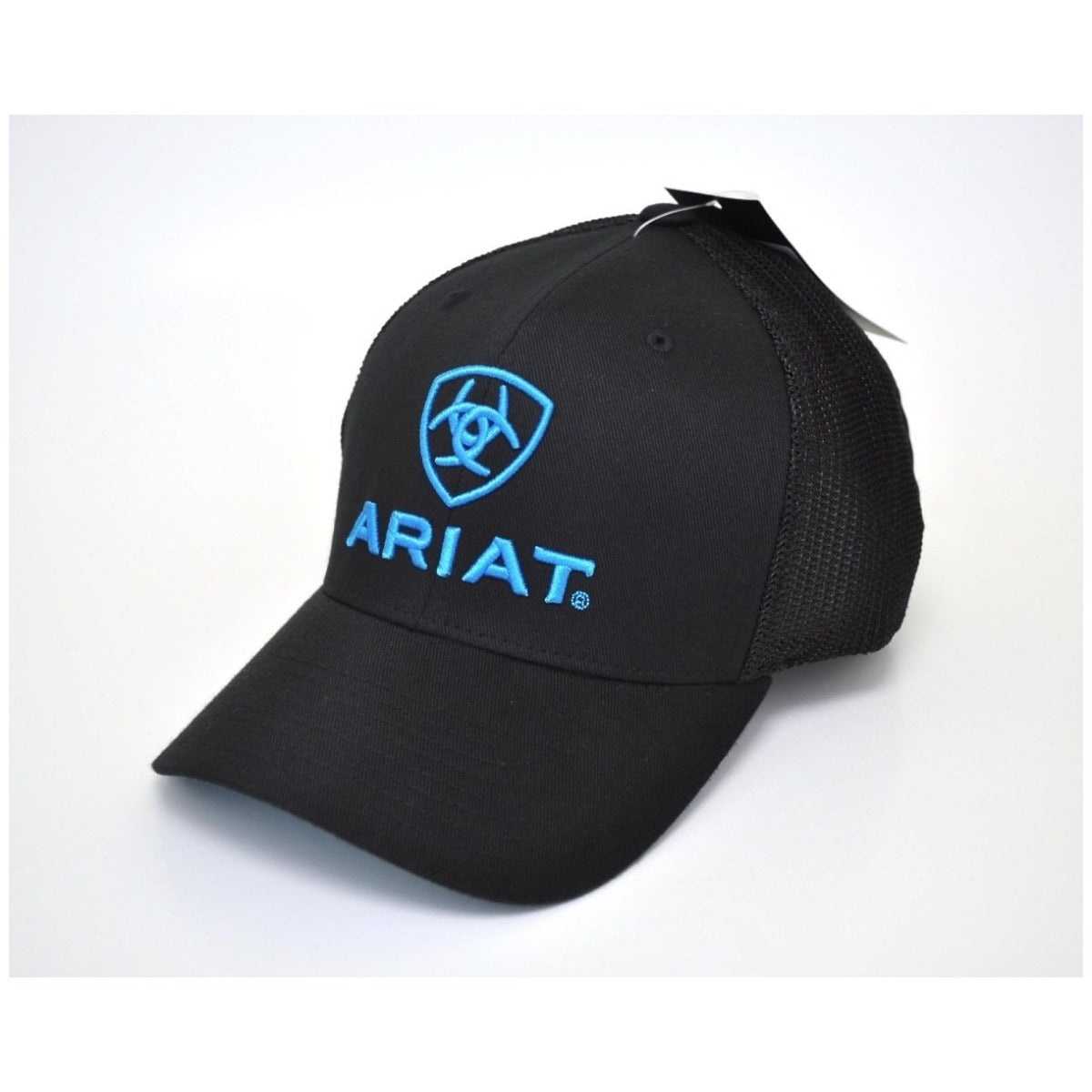 M&F Western Ariat Black/Blue Flex Fit Ball Cap 1502301