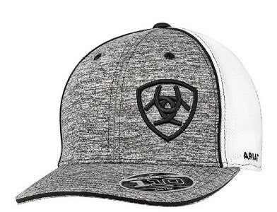 Ariat Grey and White Flexfit 110 Mens Logo Cap 1504901