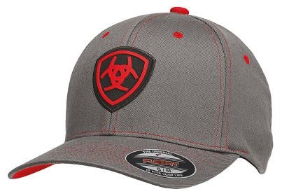 Ariat Gray Spandex Flex Fit Mens Cap 1512406