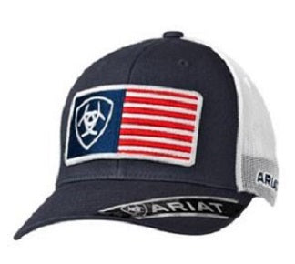 Ariat Blue  Mens USA Flag Ball Cap 1517603