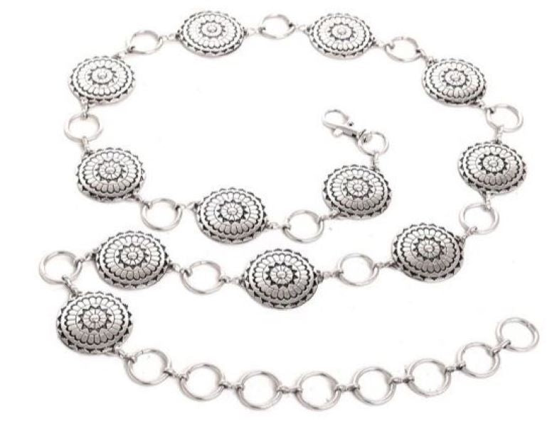 Kamberley Silver Concho Chain Belt 16009