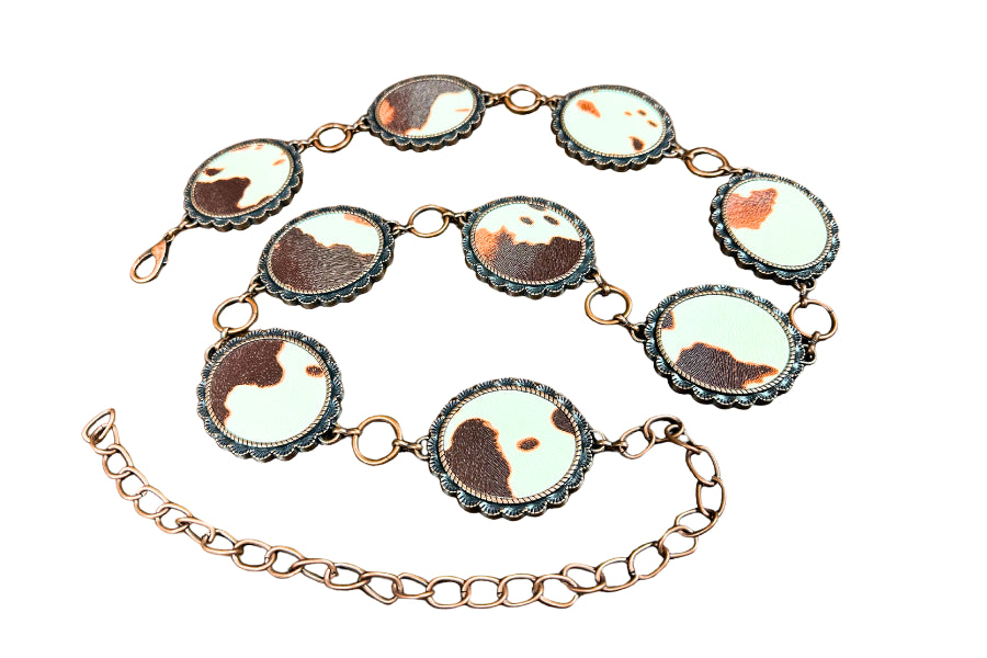 Kamberly Light Turquoise Stone Chain Belt 16017-BRN