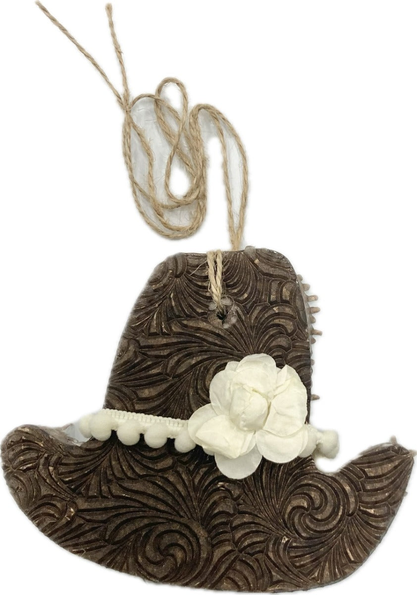 Funky Freshies Brown Western Hat Leather Scented Freshener 1614