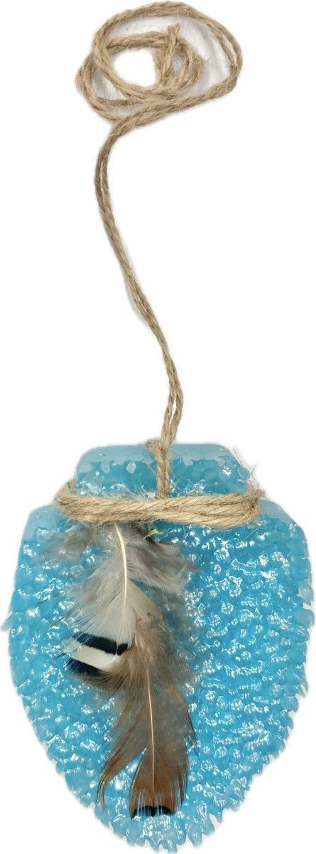 Funky Freshies Turquoise Arrowhead Shaped Freshener with a Feather 1617