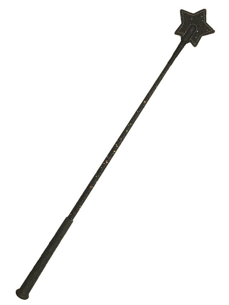 Aime Imports Black Kids' Shimmer Look Star Horse Riding Crop 162950BK