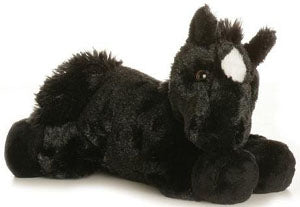 16640  Black Beau Horse Mini Flopsie Aurora Stuffed Animals
