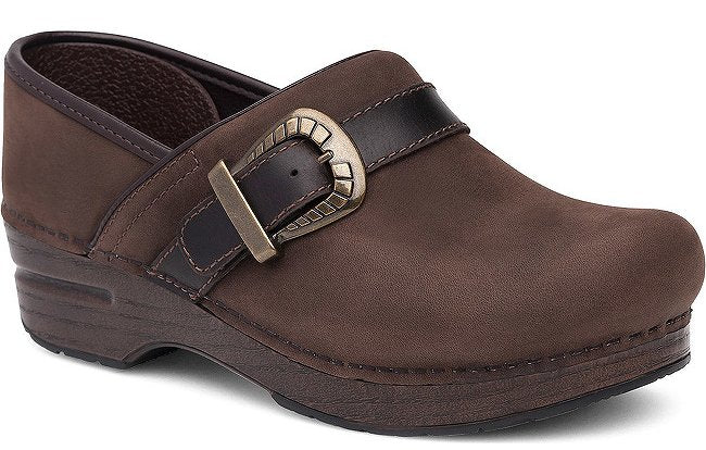 Dansko Pammy Brown Milled Nubuck Closed Back Clog Comfort Womens Shoes 167-067878