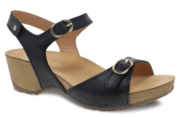 Dansko Black Milled Burnished Womens Comfort Sandals 1709-501600