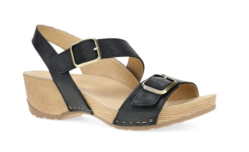 Dansko Black Burnished Nubuck Trinity Women's Sandals 1716-101600