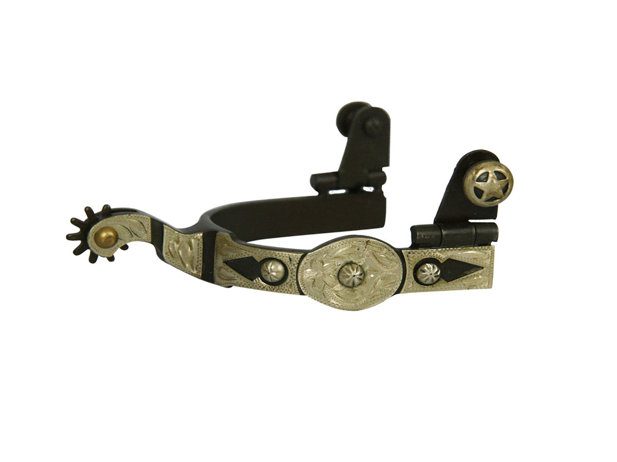 Aime Imports Antique Brown/Silver Oval Concho Ladies' Spurs W/GS 179039