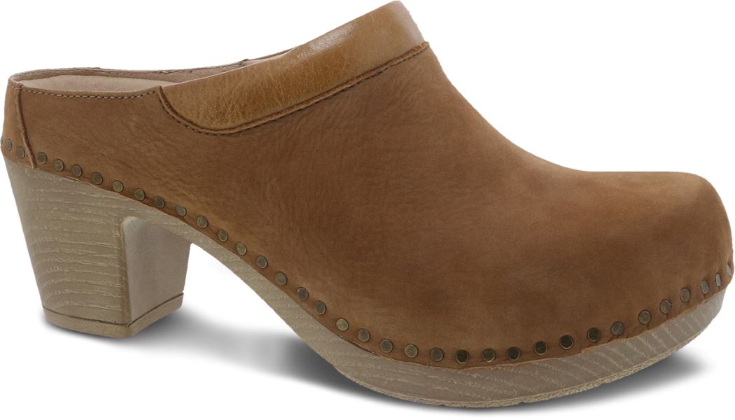 Dansko Sammy Tan Nubuck Leather Womens Mule Shoes 1830-151500