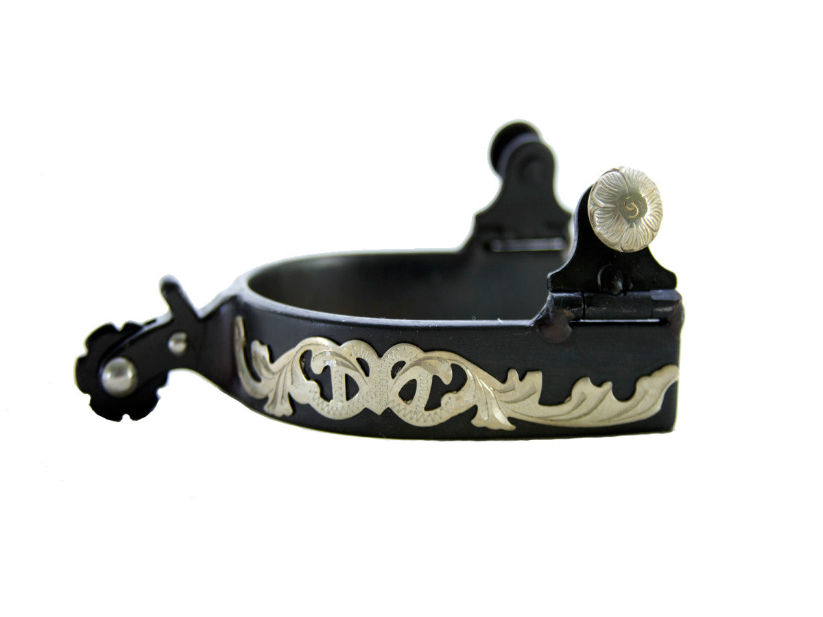 Aime Imports Black Floral Roper Show Spurs 188708BK