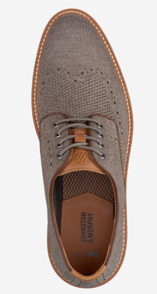 Mens Johnston Murphy Upton Knit Wingtip. Gray Knit, 20-5368 Mens Johnston Murphy Upton Knit Wingtip - Gray Knit, Size 9  main image 2