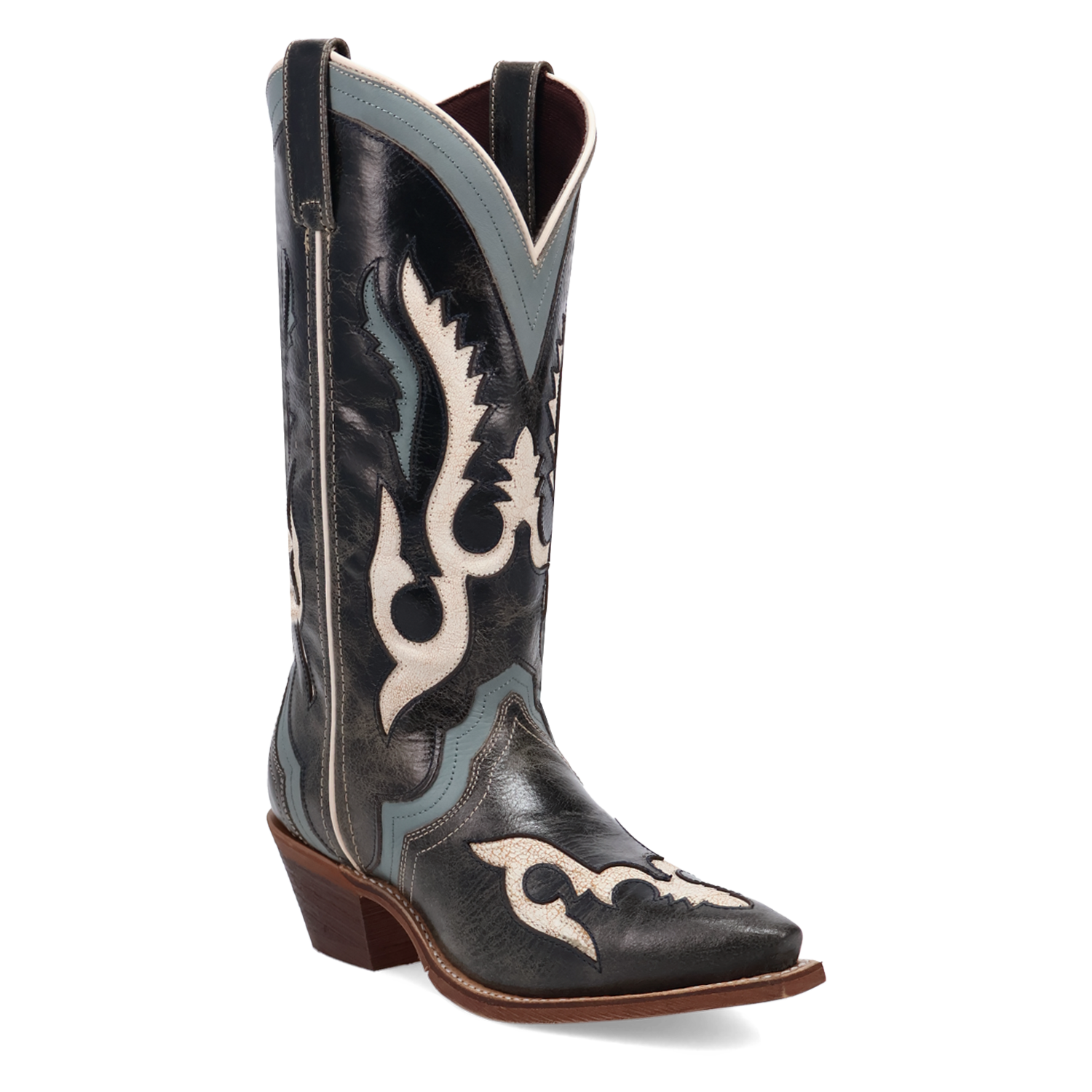 Laredo Navy Honky-Tonk Halo Women's 12 inch Snip Toe Western Boots 20084