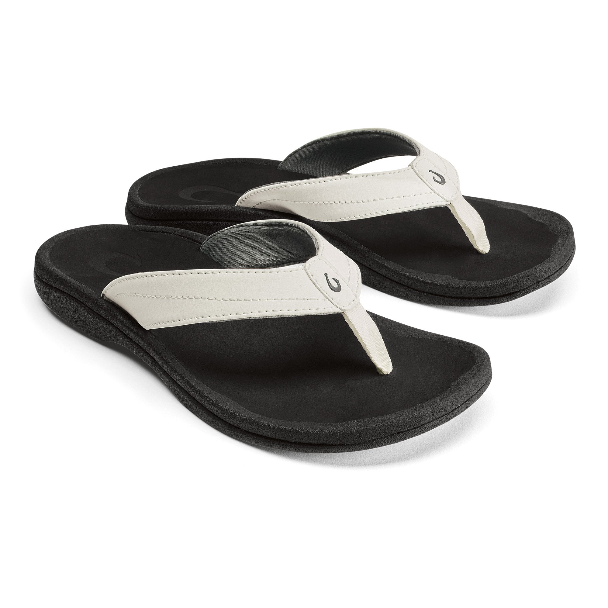 Olukai Bright White/Black Ohana Women's Water Friendly Sandals 20110-WB40