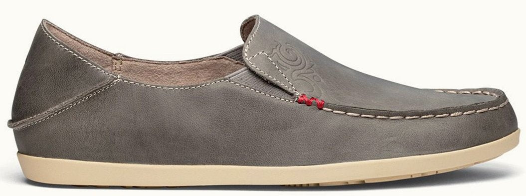 Olukai Nohea Nubuck Basalt/Tapa Leather Slip-On Comfort Womens Shoes 20174-8A20