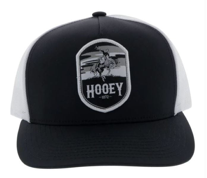Hooey Black and White Cheyenne Mens Trucker Hat 2044T-BKWH