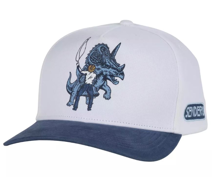 Sendero White/Blue Triceratops Snapback Twill Hat 2053