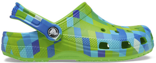 Crocs Green Kids Classic Digi Block Clog Kids Clogs 209696-3WA