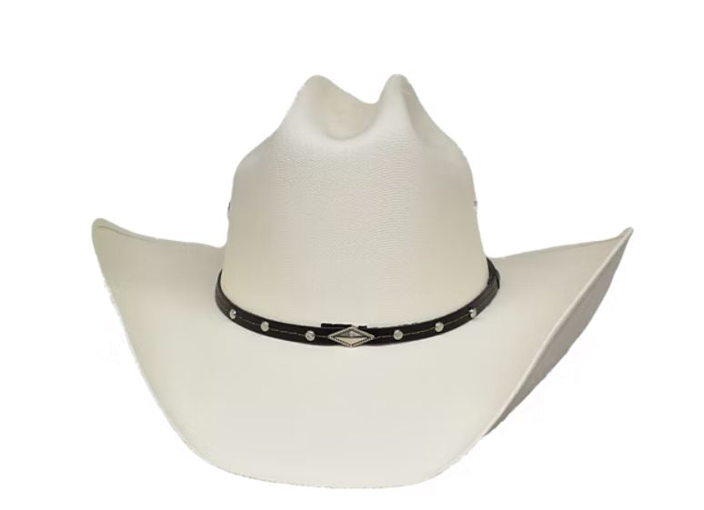 Lonestar Hats White Clint Cheyenne Men's Western Hat with Leather Concho 20CVLB