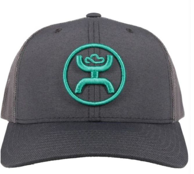 Hooey Grey and Turquoise O-Classic Mens Trucker Cap 2109T-GY
