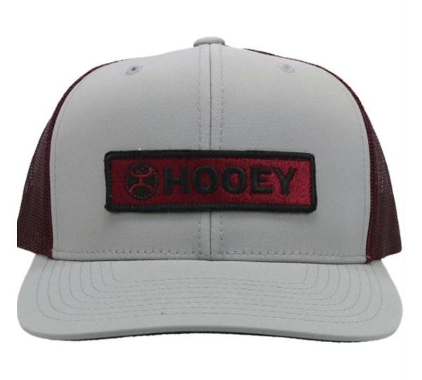 Hooey Grey and Maroon Lock Up Ball Cap with Patch 2113T-GYMA