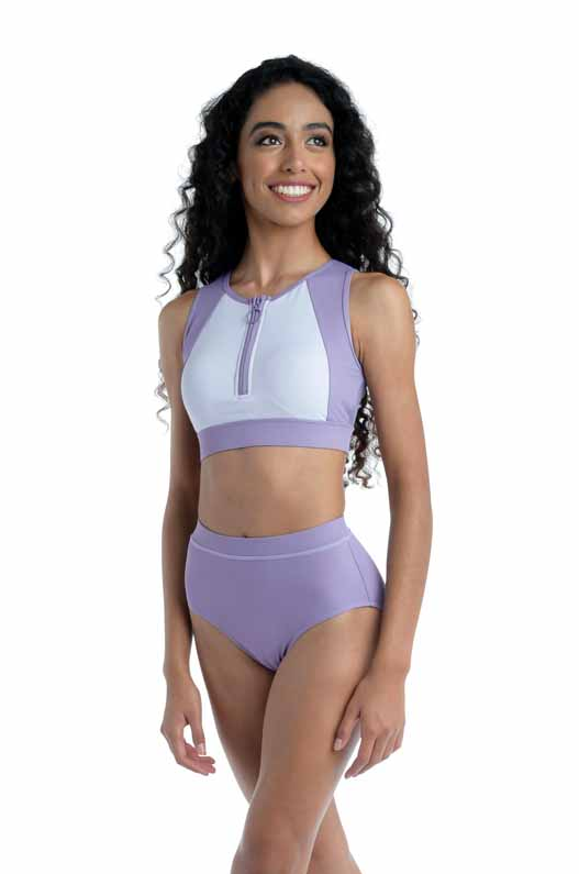 Danznmotion Purple Dusk Girls High Waisted Dance Brief 21410C-LAV