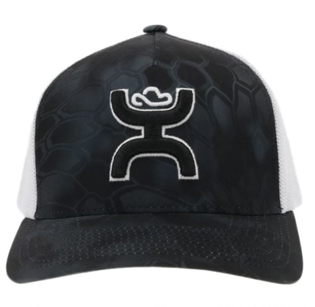Hooey Black and White with Print Bass Logo Cap 2155T-BKWH