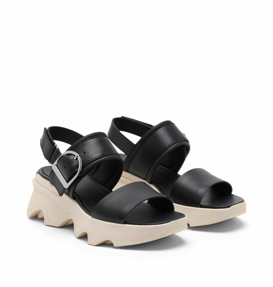 Sorel Black Kinetic Impact Women's Wedge Sandals 215671010