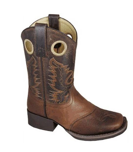 Smoky Mountain Brown Embossed Luke Wide Square Toe Children's Boots  (Sizes 8.5-3) 2481C-SM