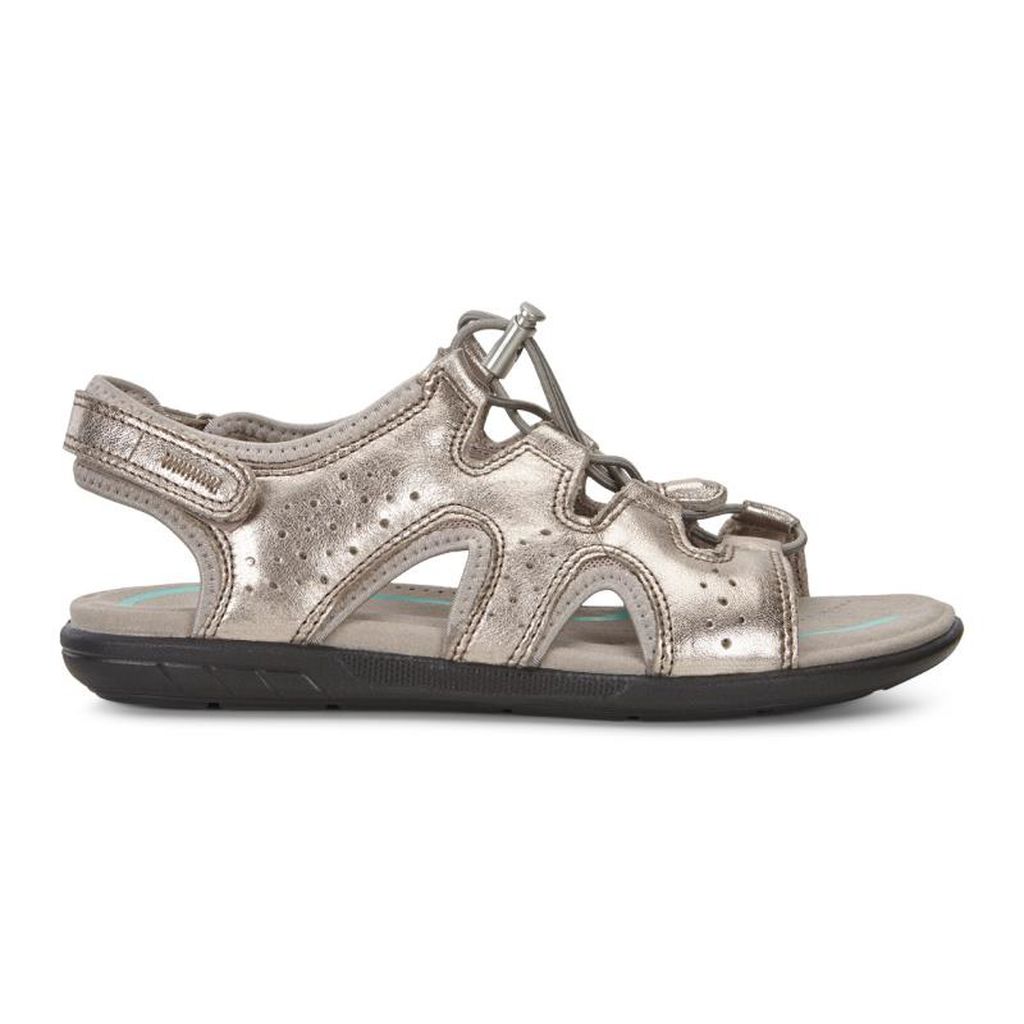249243-54893 Warm Grey Metallic Bluma Toggle Womens Comfort Ecco Sandals
